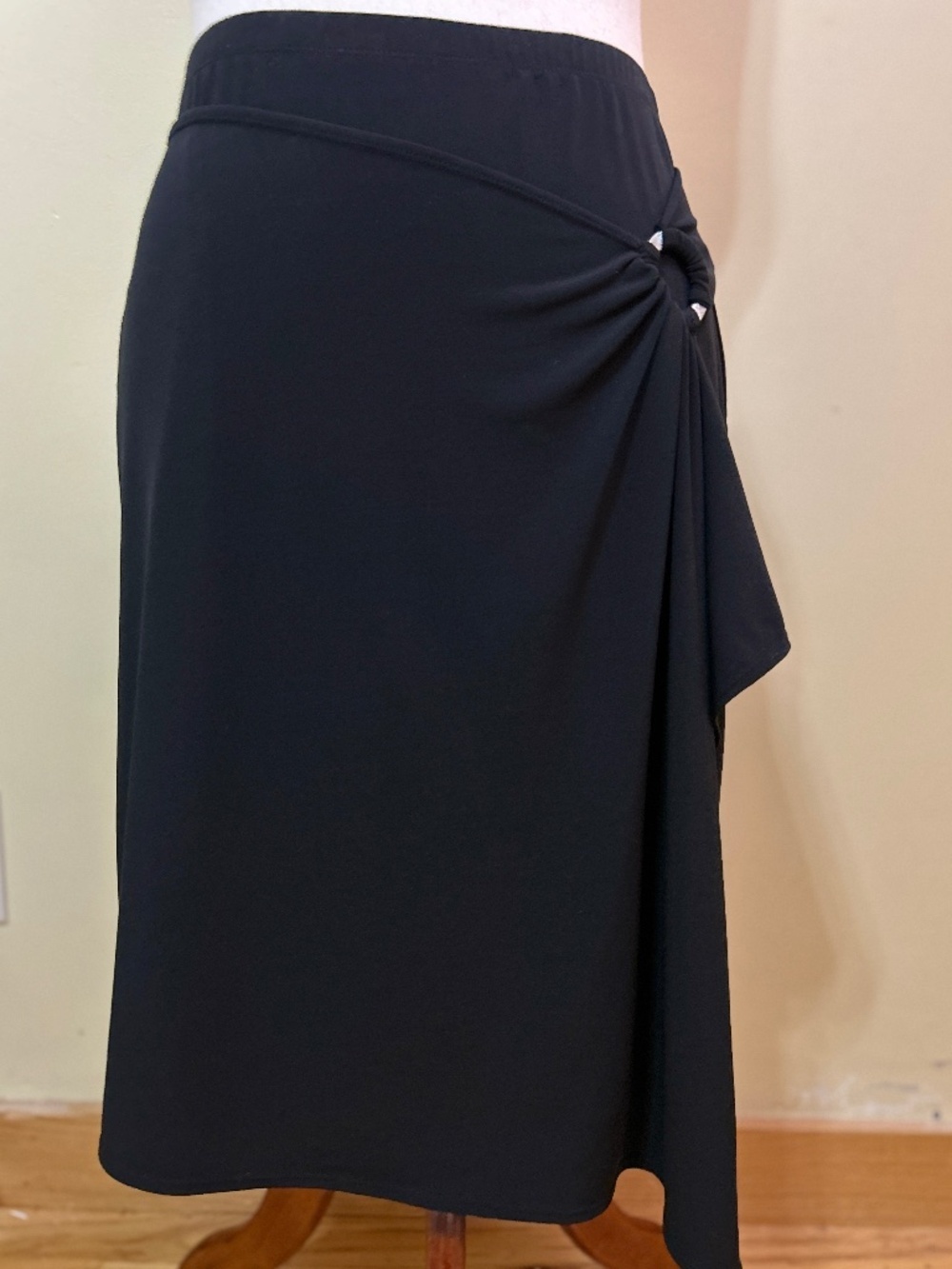 Tribal Black Wrap Midi Skirt Ring Detail Size Large